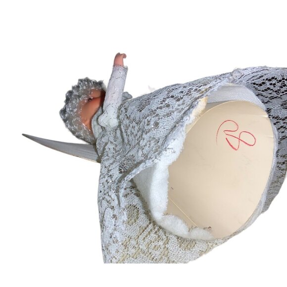 Christmas Angel Tree Topper White Hair vintage - Picture 9 of 11